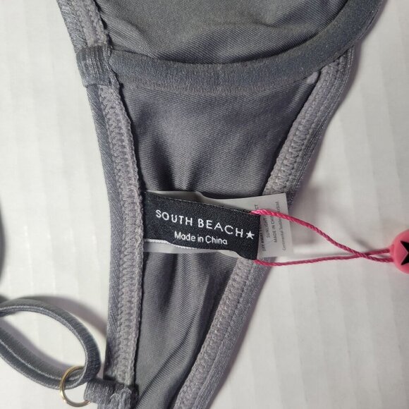 South Beach Women Grey Adjustable Underwire Bikini Top Swimwear Beach Size 8 US - Picture 8 of 9